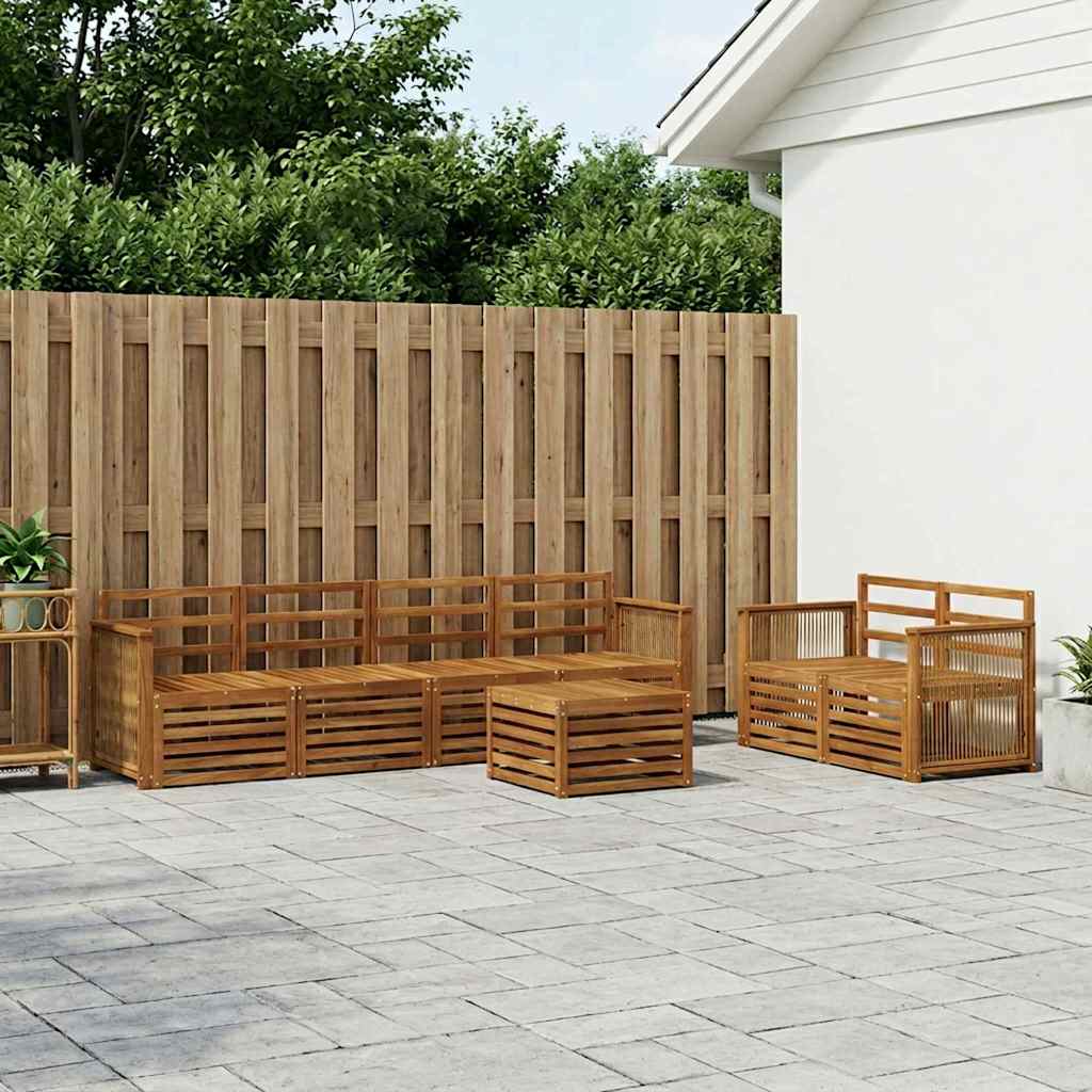 vidaXL Zestaw sof na zewnątrz 7 pcs naturalny Lite Drewno Akacji