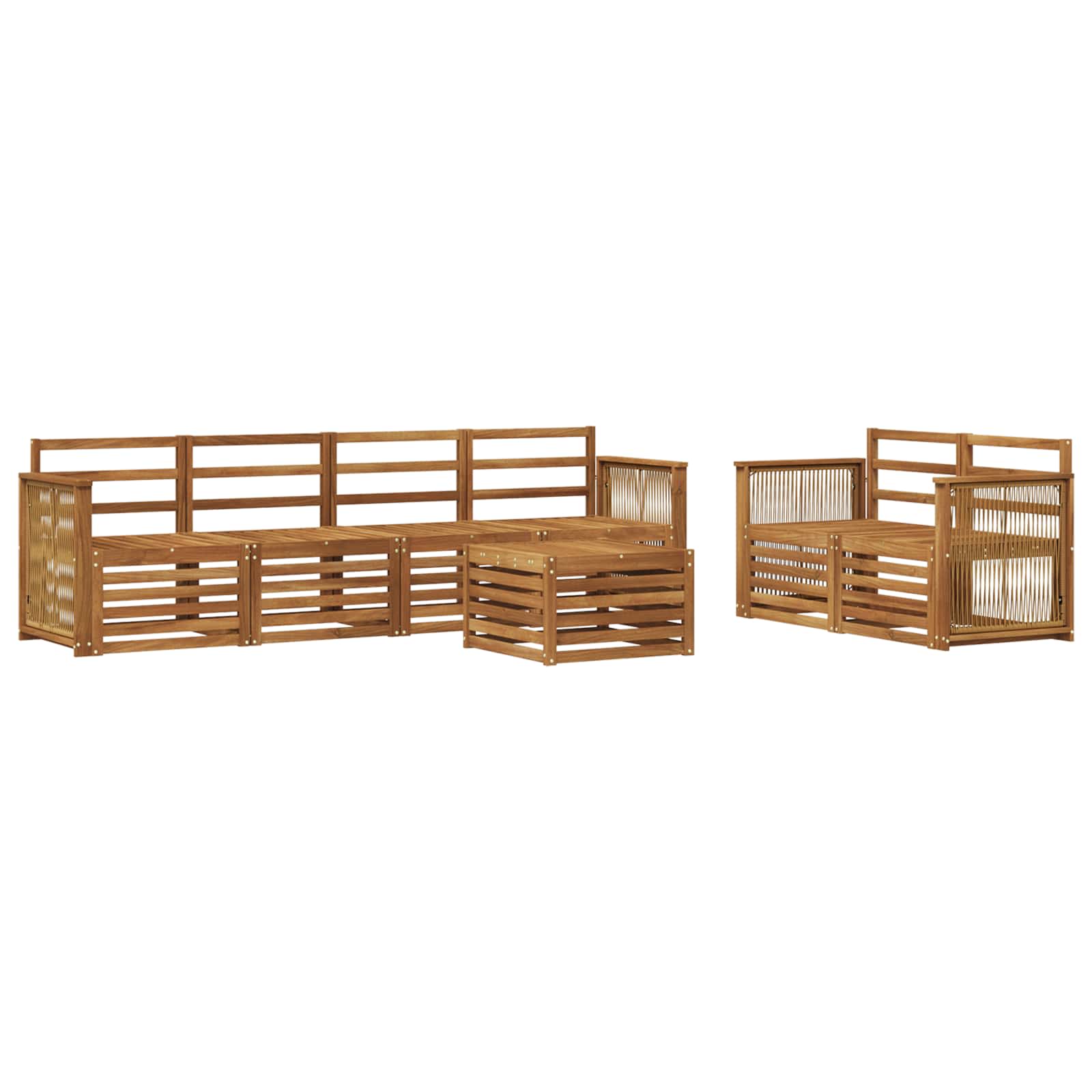 vidaXL Zestaw sof na zewnątrz 7 pcs naturalny Lite Drewno Akacji