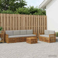 vidaXL Zestaw sof na zewnątrz z poduszką 7 pcs Naturalny i jasnoszary