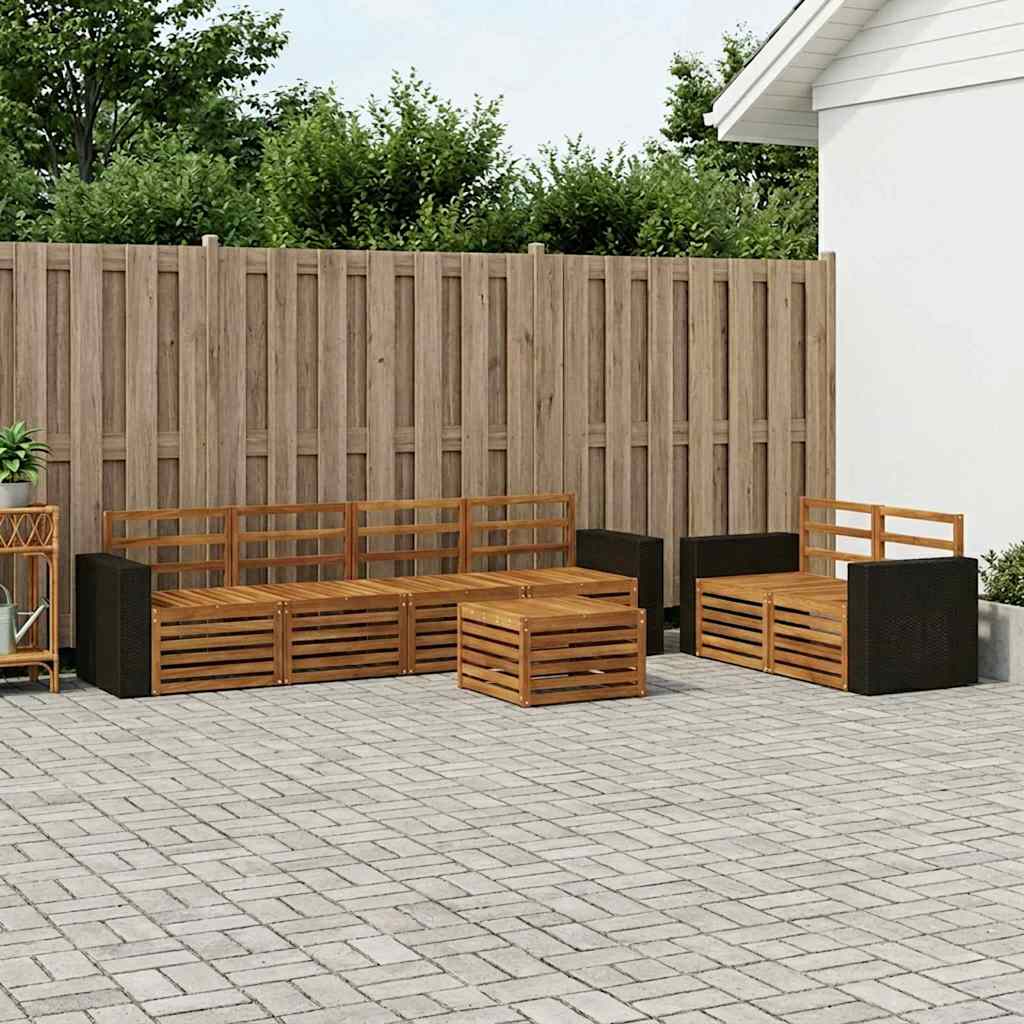 vidaXL Zestaw sof na zewnątrz 7 pcs naturalny Lite Drewno Akacji