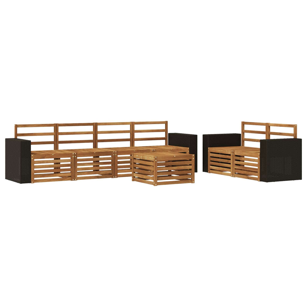 vidaXL Zestaw sof na zewnątrz 7 pcs naturalny Lite Drewno Akacji