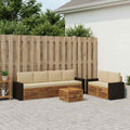 vidaXL Zestaw sof na zewnątrz z poduszką 7 pcs Naturalny i Beżowy