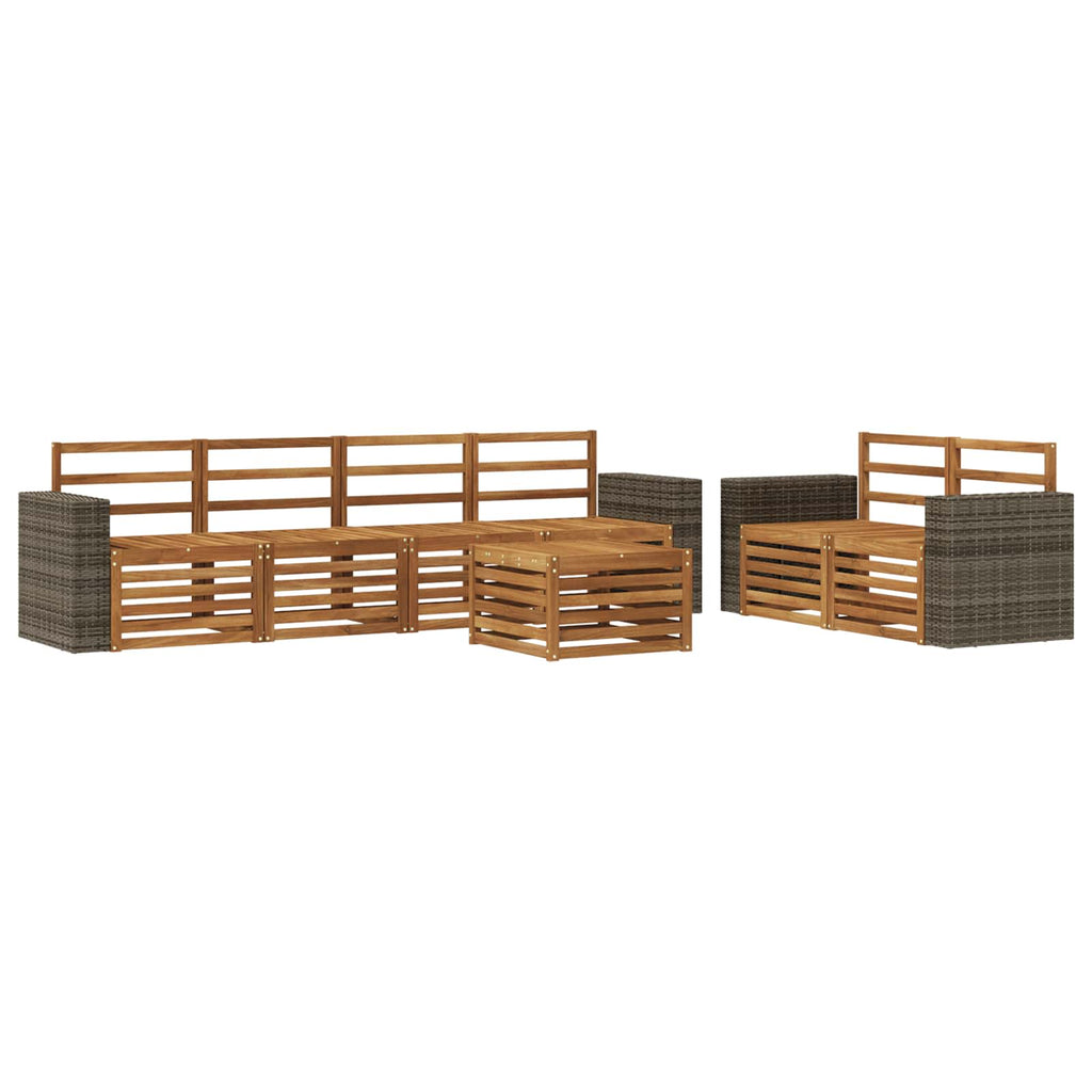 vidaXL Zestaw sof na zewnątrz 7 pcs naturalny Lite Drewno Akacji
