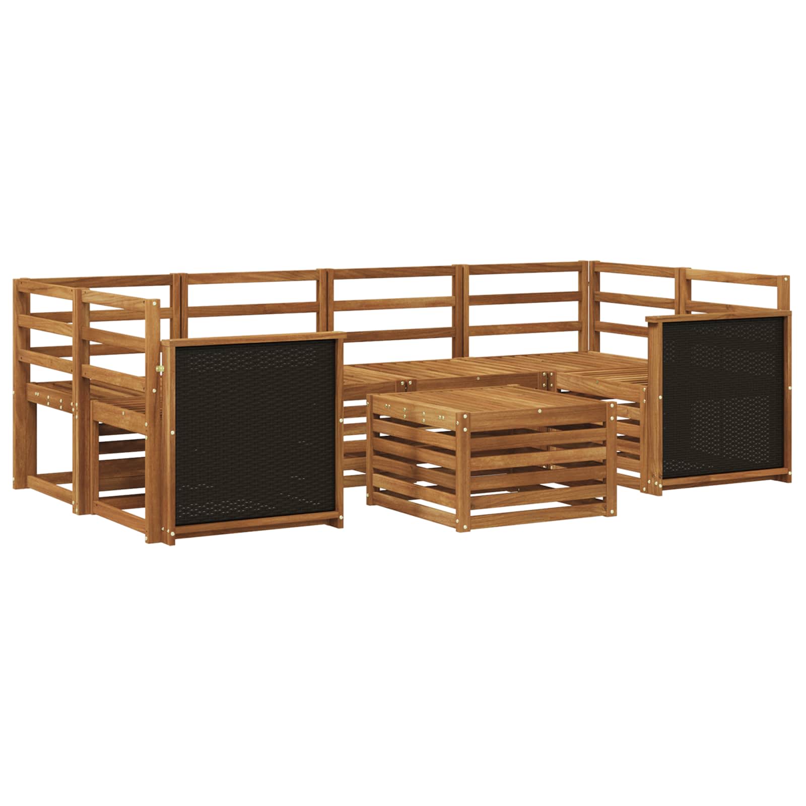 vidaXL Zestaw sof na zewnątrz 7 pcs naturalny Lite Drewno Akacji