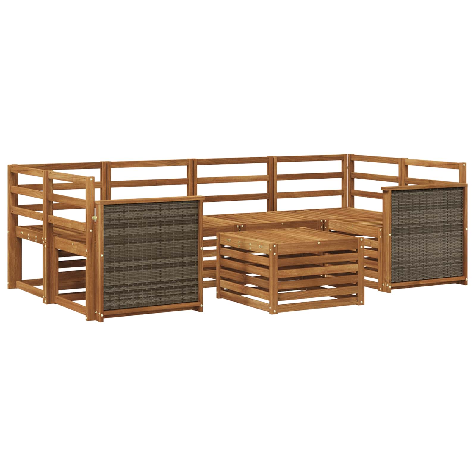 vidaXL Zestaw sof na zewnątrz 7 pcs naturalny Lite Drewno Akacji