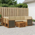 vidaXL Zestaw sof na zewnątrz z poduszką 7 pcs Naturalny i Beżowy