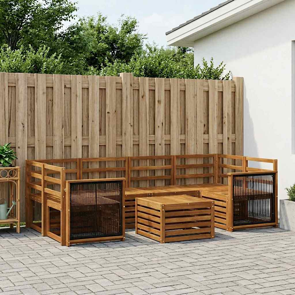 vidaXL Zestaw sof na zewnątrz 7 pcs naturalny Lite Drewno Akacji
