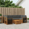 vidaXL Zestaw sof na zewnątrz z poduszką 7 pcs Naturalny i Antracytowy