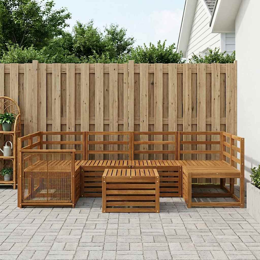vidaXL Zestaw sof na zewnątrz 7 pcs naturalny Lite Drewno Akacji