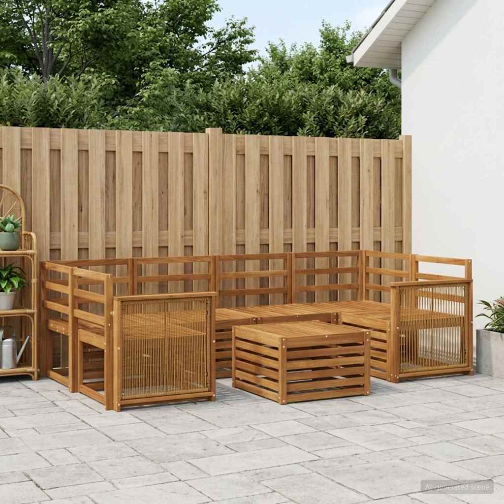 vidaXL Zestaw sof na zewnątrz 7 pcs naturalny Lite Drewno Akacji