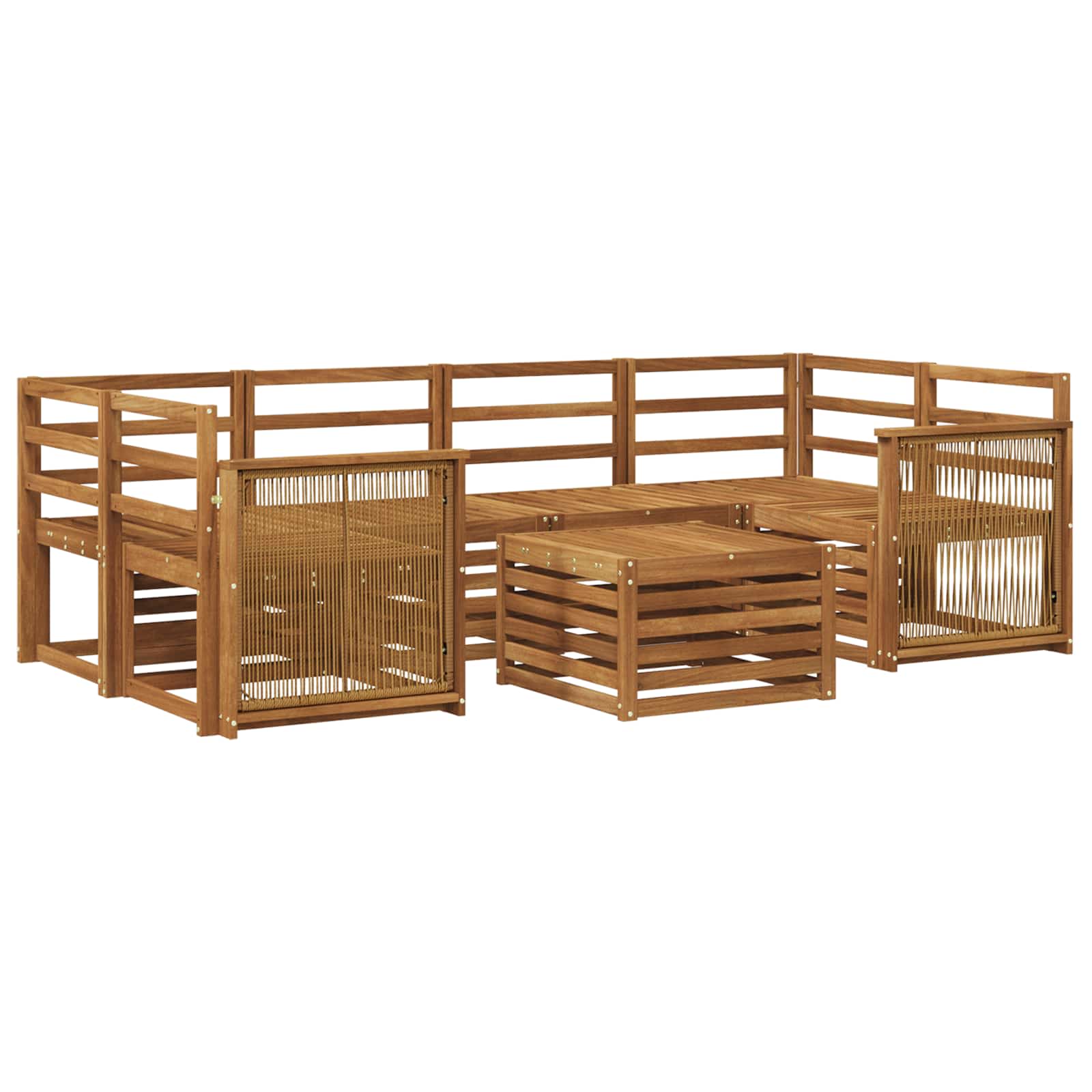 vidaXL Zestaw sof na zewnątrz 7 pcs naturalny Lite Drewno Akacji