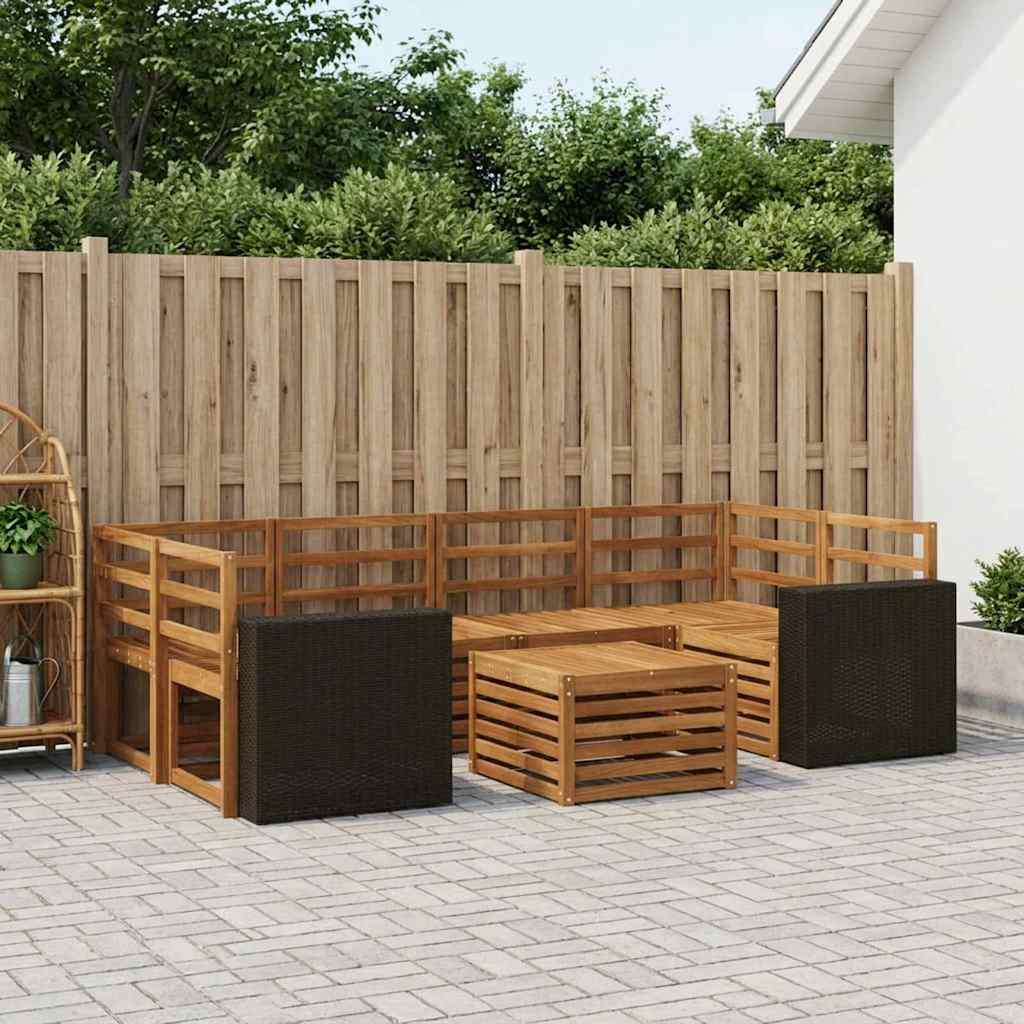 vidaXL Zestaw sof na zewnątrz 7 pcs naturalny Lite Drewno Akacji