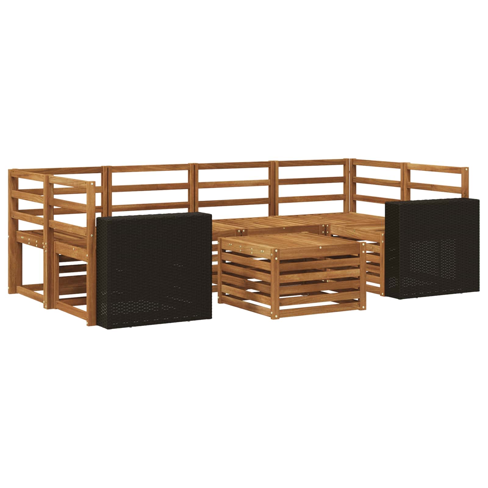 vidaXL Zestaw sof na zewnątrz 7 pcs naturalny Lite Drewno Akacji