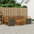 vidaXL Zestaw sof na zewnątrz 7 pcs naturalny Lite Drewno Akacji