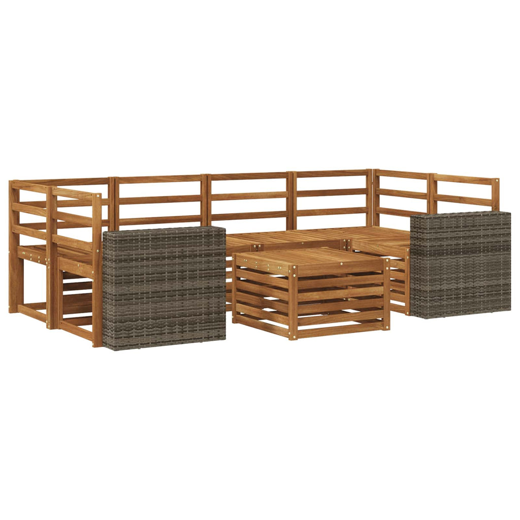 vidaXL Zestaw sof na zewnątrz 7 pcs naturalny Lite Drewno Akacji
