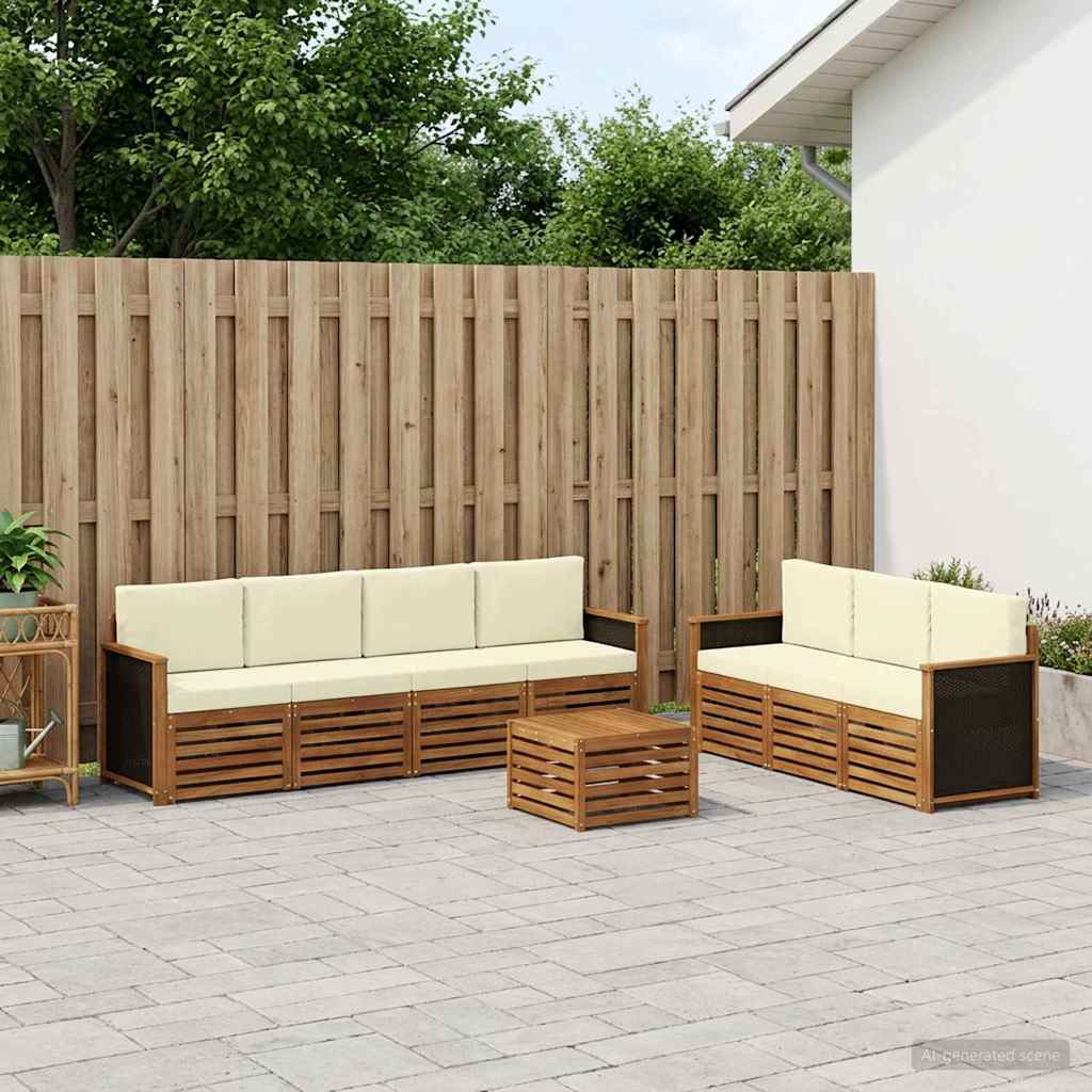vidaXL Zestawy sof z poduszką 8 pcs Lite Drewno Akacji