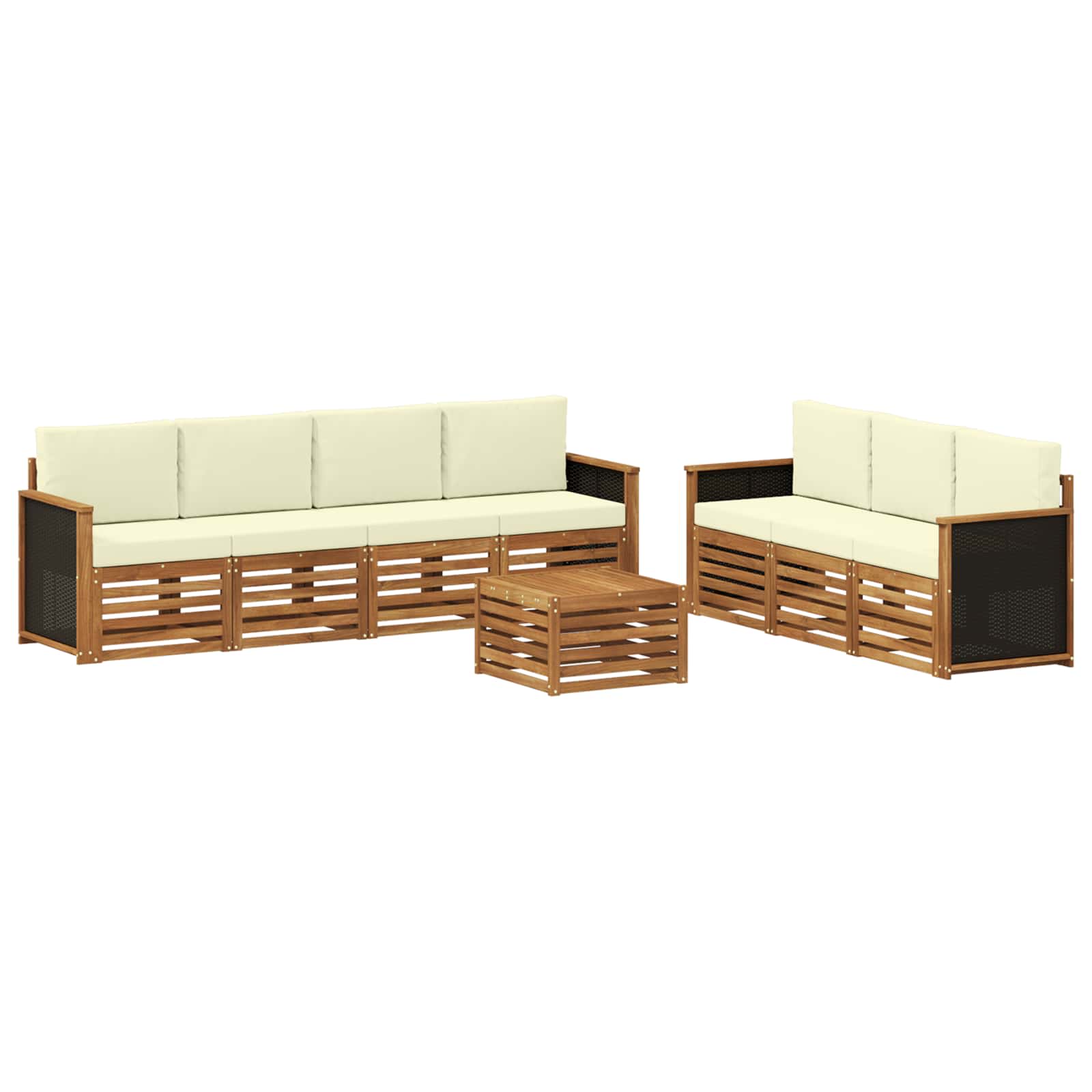 vidaXL Zestawy sof z poduszką 8 pcs Lite Drewno Akacji