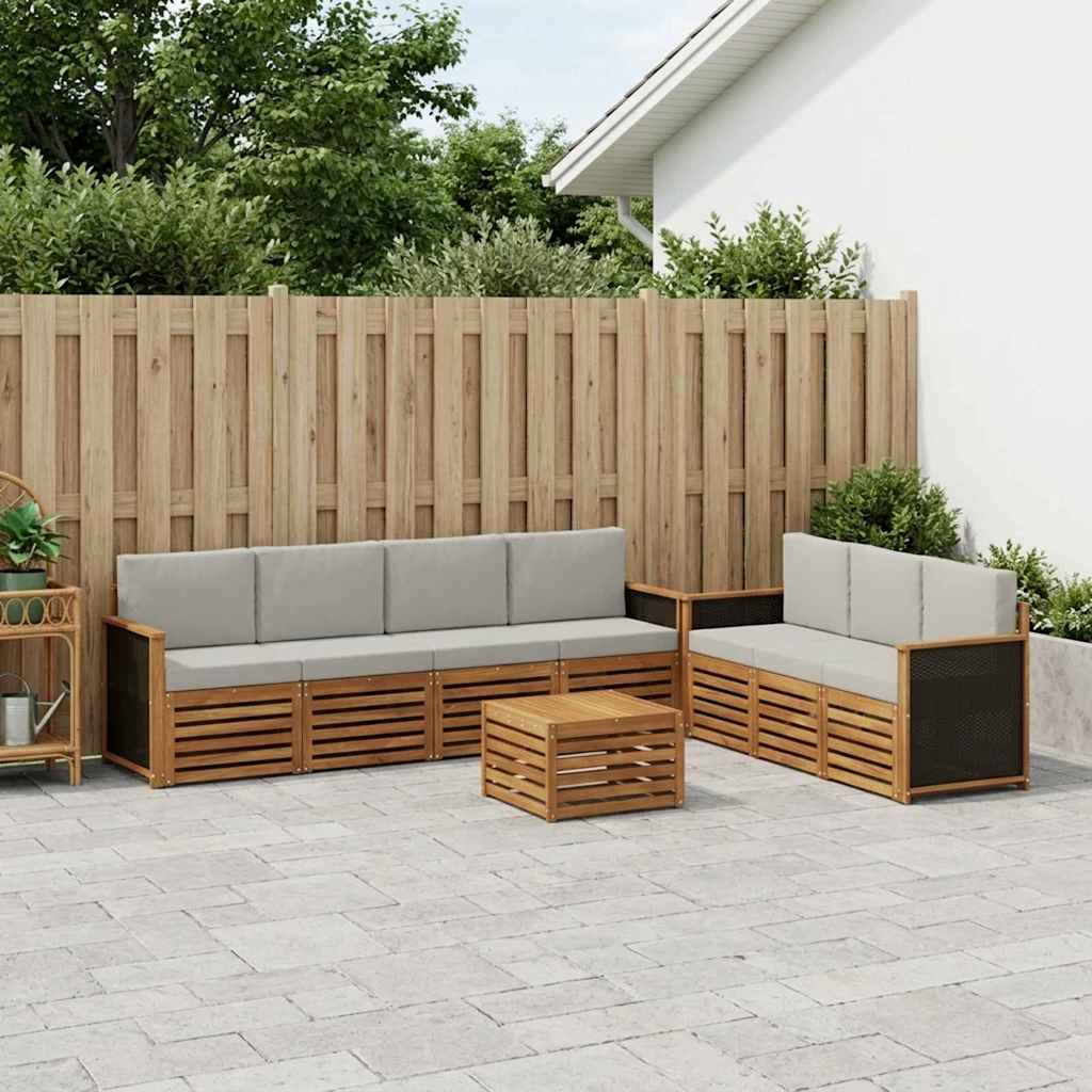vidaXL Zestawy sof z poduszką 8 pcs Lite Drewno Akacji