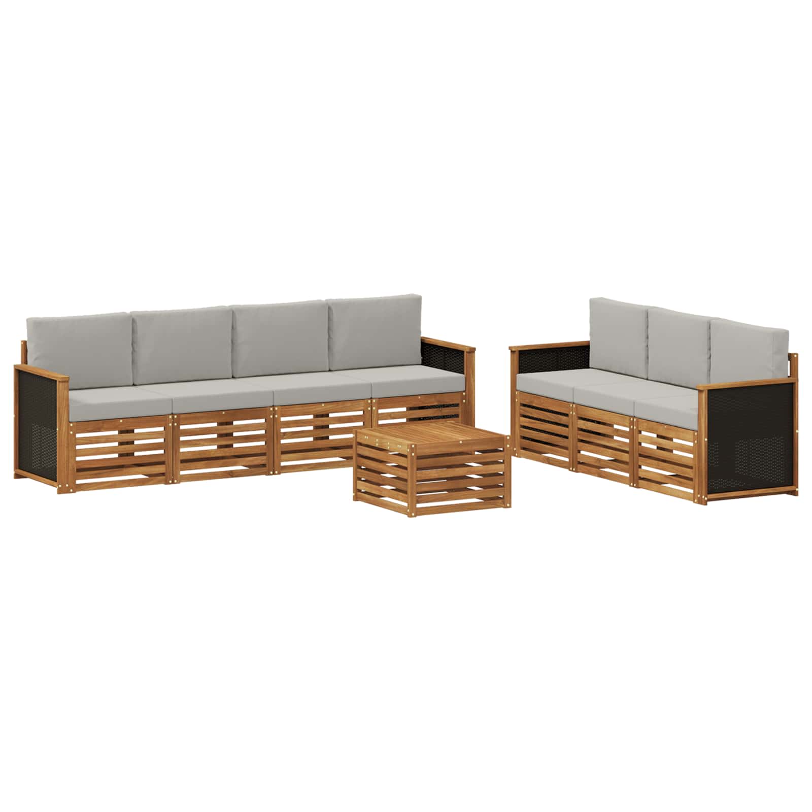 vidaXL Zestawy sof z poduszką 8 pcs Lite Drewno Akacji