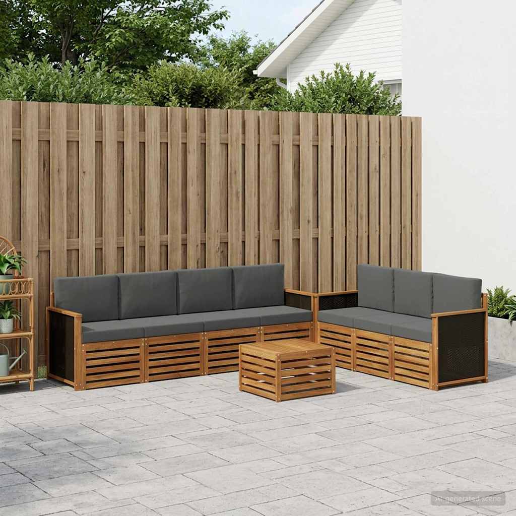 vidaXL Zestawy sof z poduszką 8 pcs Lite Drewno Akacji