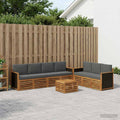 vidaXL Zestawy sof z poduszką 8 pcs Lite Drewno Akacji