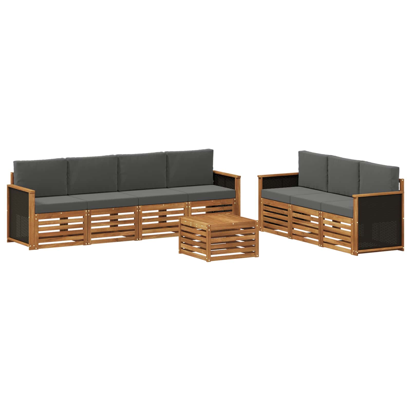 vidaXL Zestawy sof z poduszką 8 pcs Lite Drewno Akacji