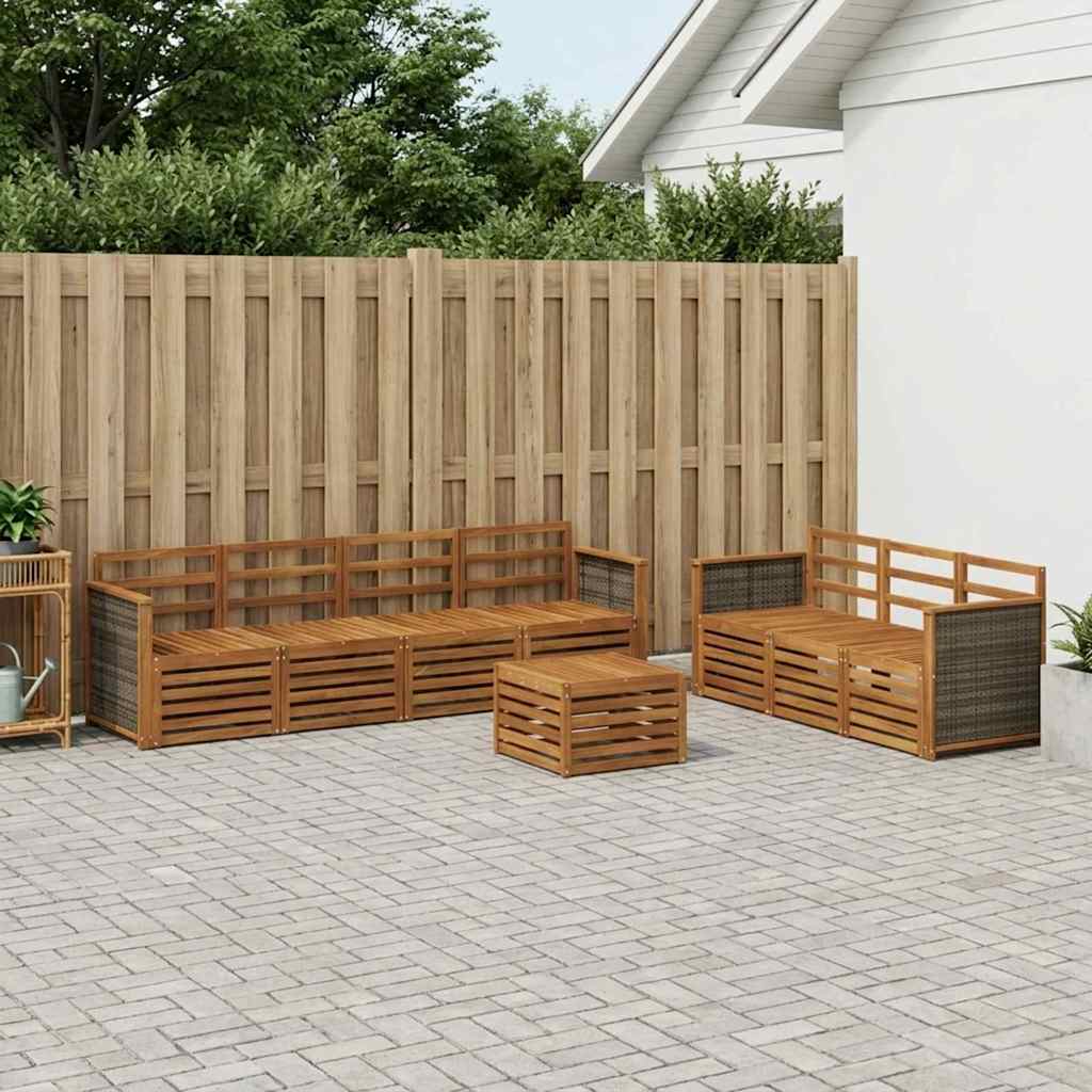 vidaXL Zestawy sof 8 pcs Lite Drewno Akacji