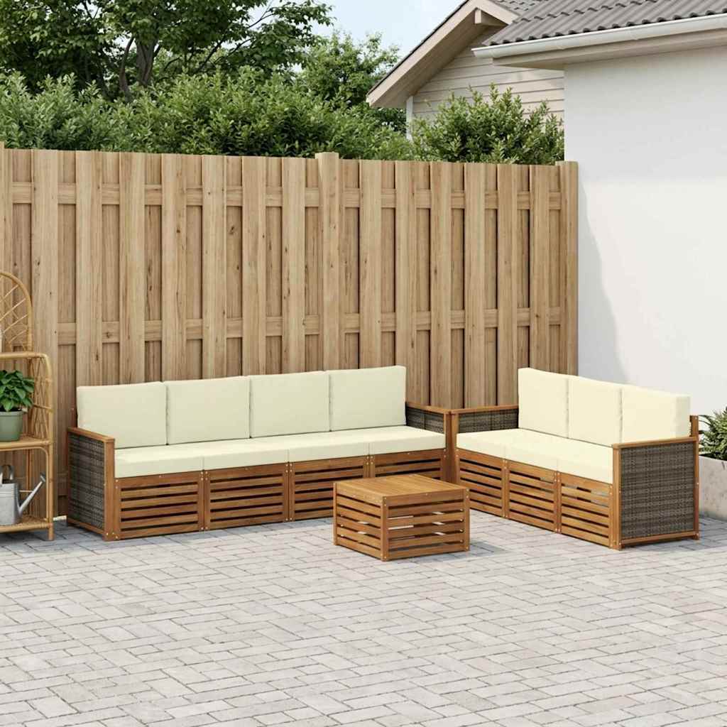 vidaXL Zestawy sof z poduszką 8 pcs Lite Drewno Akacji