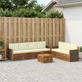 vidaXL Zestawy sof z poduszką 8 pcs Lite Drewno Akacji