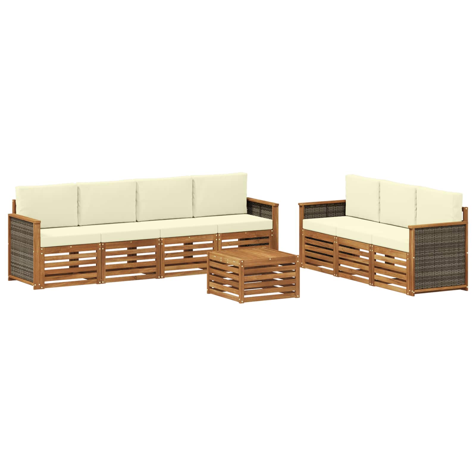 vidaXL Zestawy sof z poduszką 8 pcs Lite Drewno Akacji