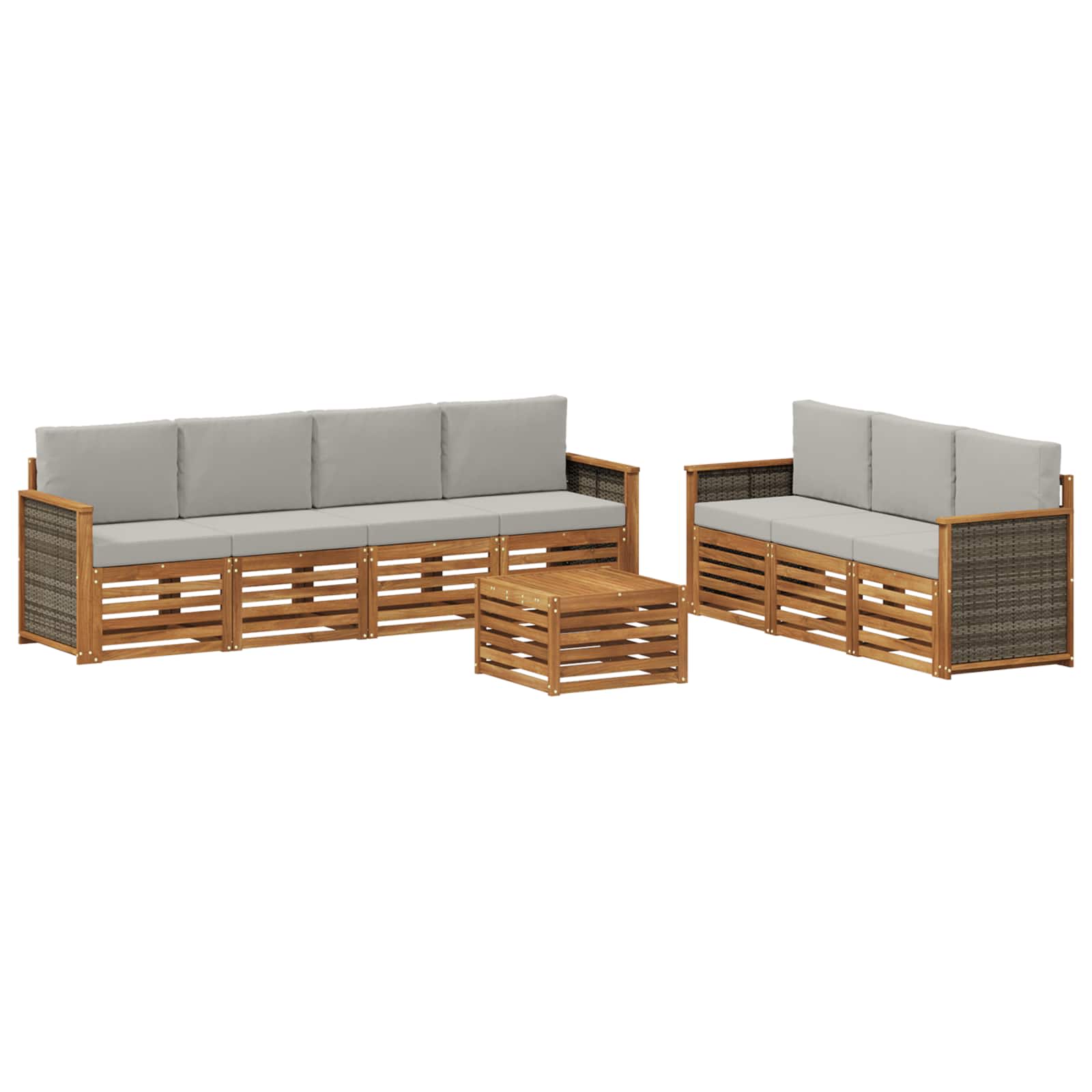 vidaXL Zestawy sof z poduszką 8 pcs Lite Drewno Akacji