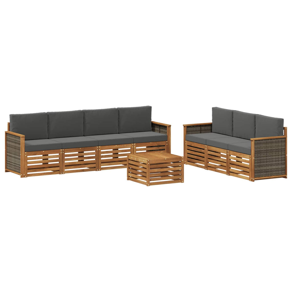 vidaXL Zestawy sof z poduszką 8 pcs Lite Drewno Akacji