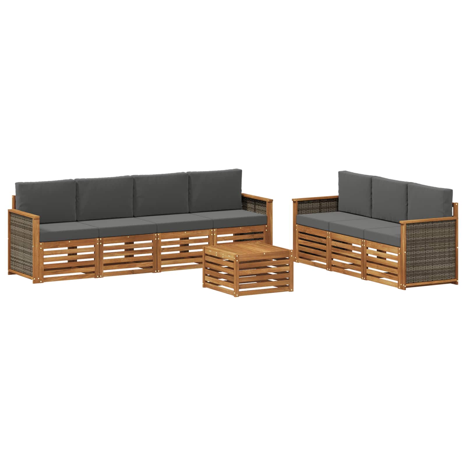vidaXL Zestawy sof z poduszką 8 pcs Lite Drewno Akacji