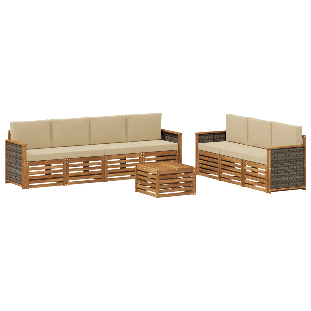 vidaXL Zestawy sof z poduszką 8 pcs Lite Drewno Akacji