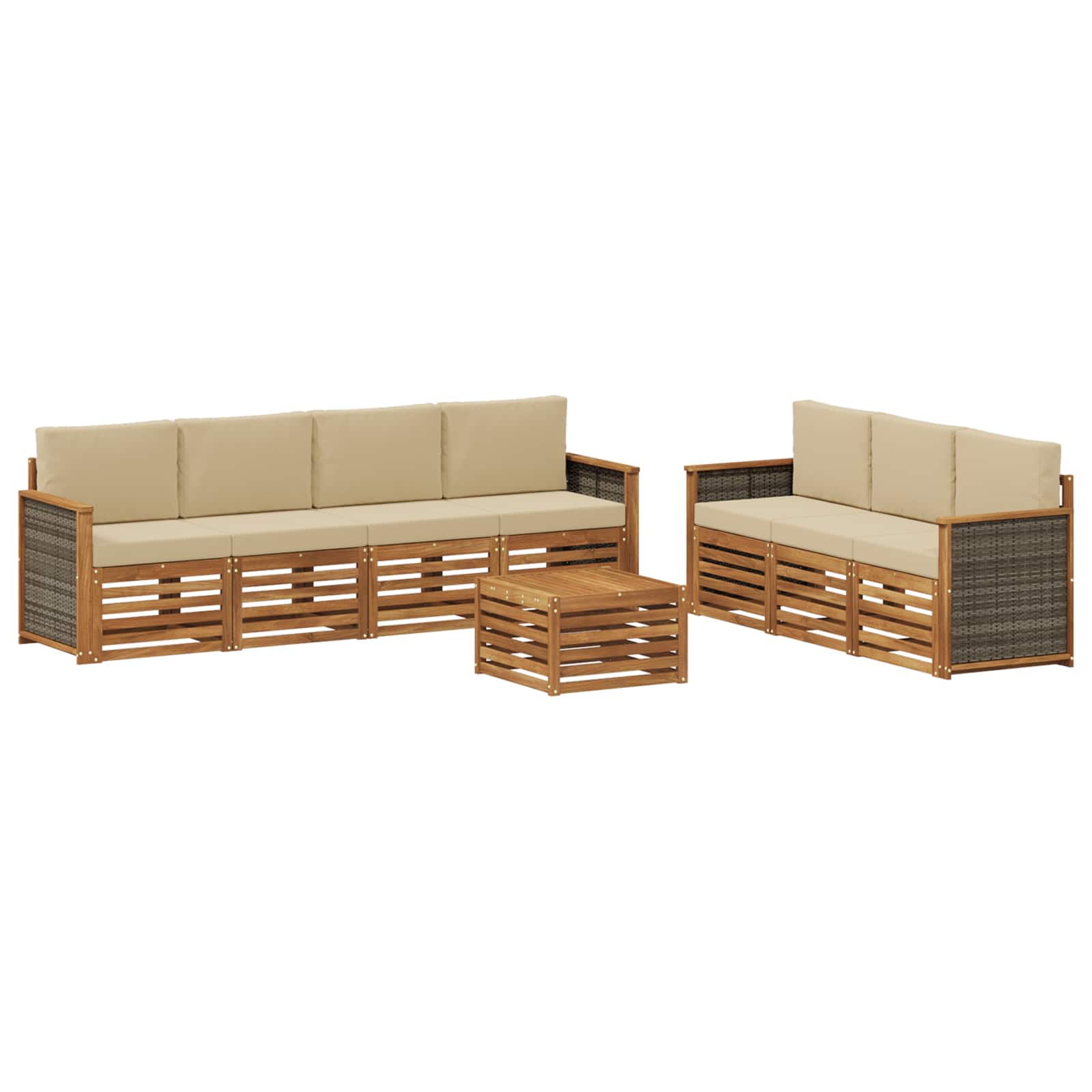 vidaXL Zestawy sof z poduszką 8 pcs Lite Drewno Akacji