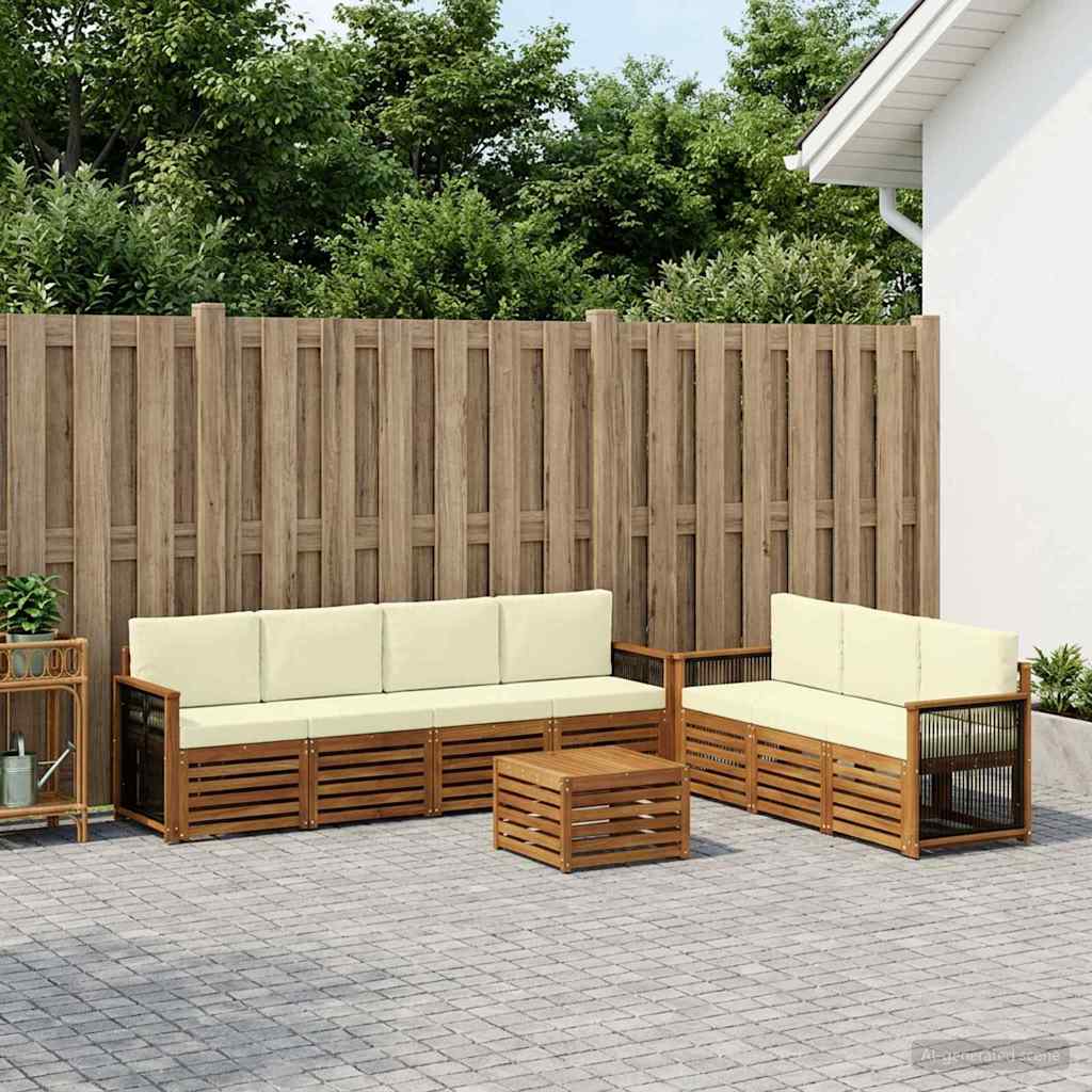 vidaXL Zestawy sof z poduszką 8 pcs Lite Drewno Akacji