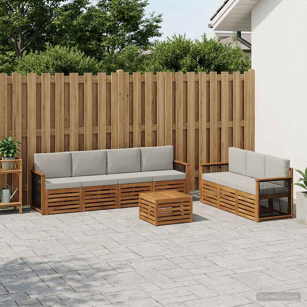 vidaXL Zestawy sof z poduszką 8 pcs Lite Drewno Akacji
