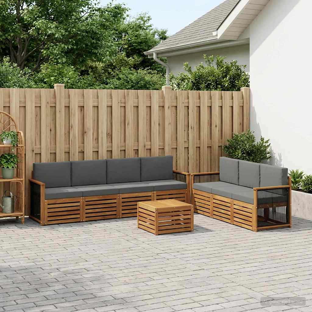 vidaXL Zestawy sof z poduszką 8 pcs Lite Drewno Akacji