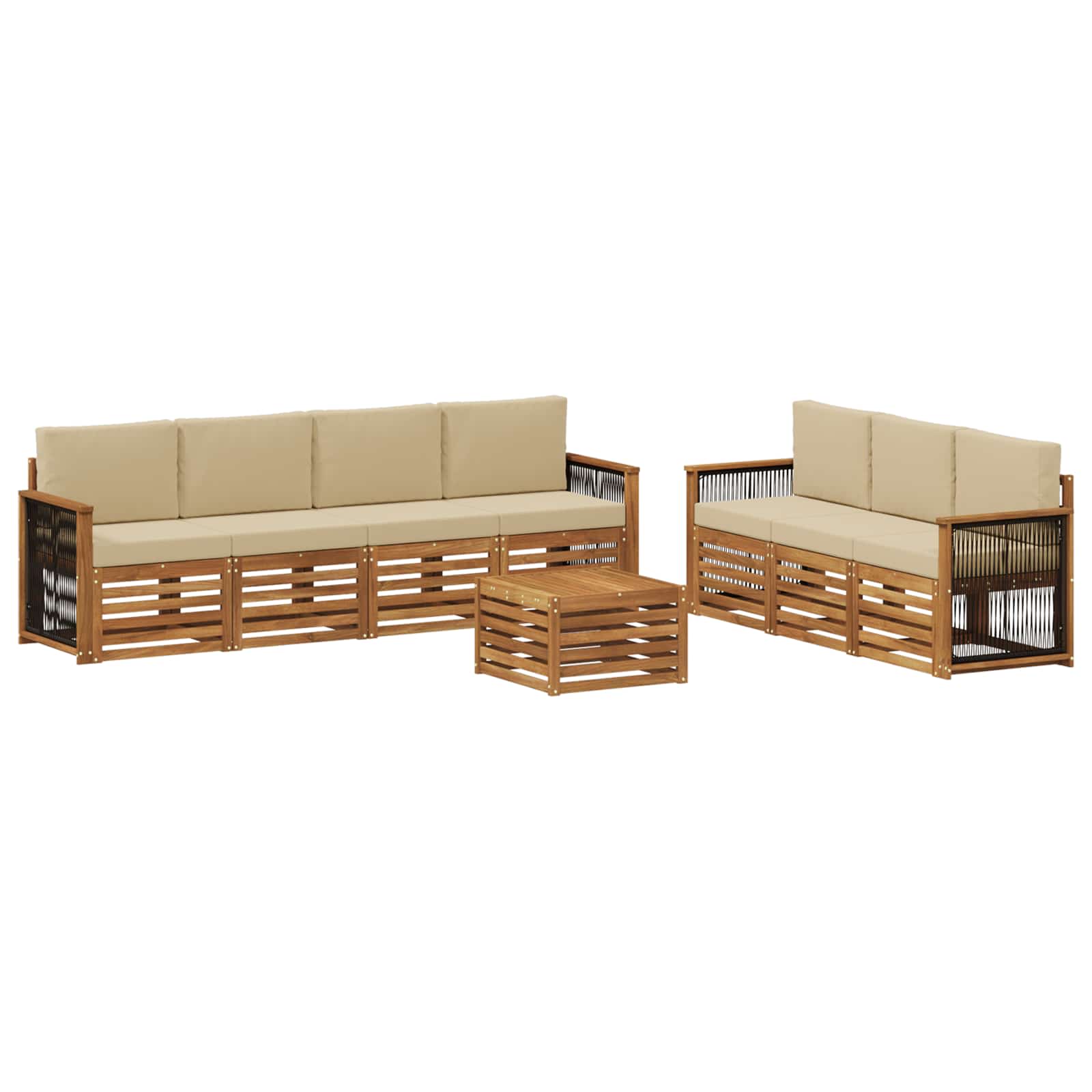 vidaXL Zestawy sof z poduszką 8 pcs Lite Drewno Akacji