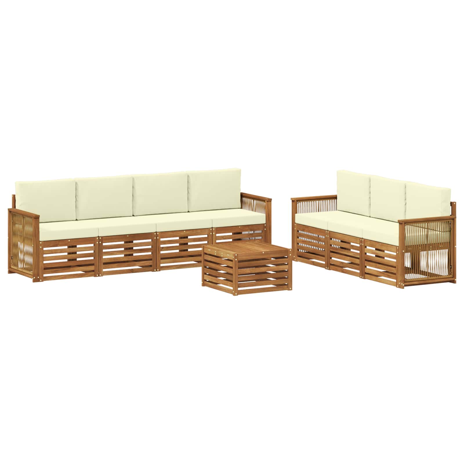 vidaXL Zestawy sof z poduszką 8 pcs Lite Drewno Akacji