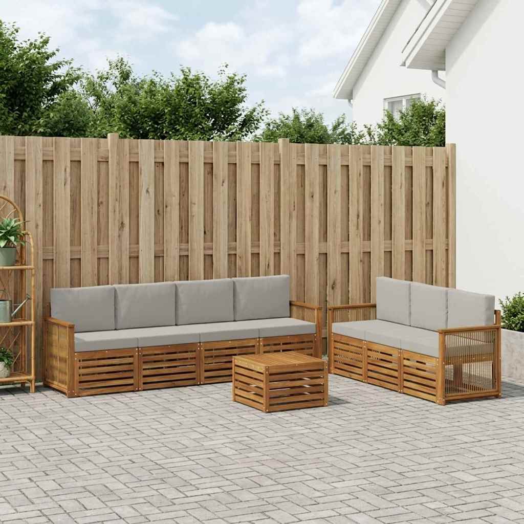 vidaXL Zestawy sof z poduszką 8 pcs Lite Drewno Akacji