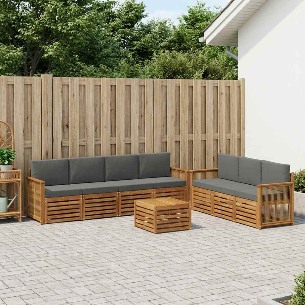 vidaXL Zestawy sof z poduszką 8 pcs Lite Drewno Akacji