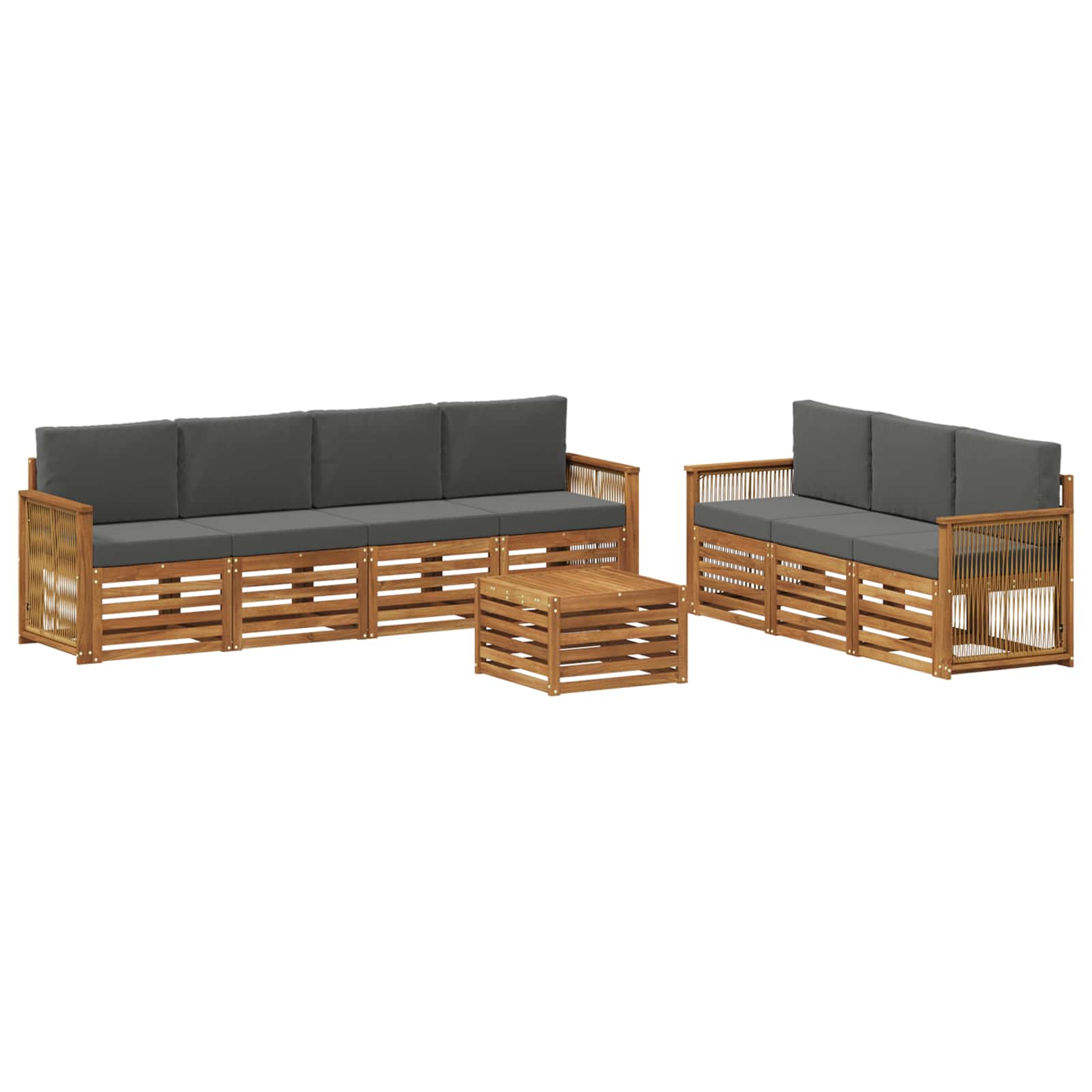 vidaXL Zestawy sof z poduszką 8 pcs Lite Drewno Akacji