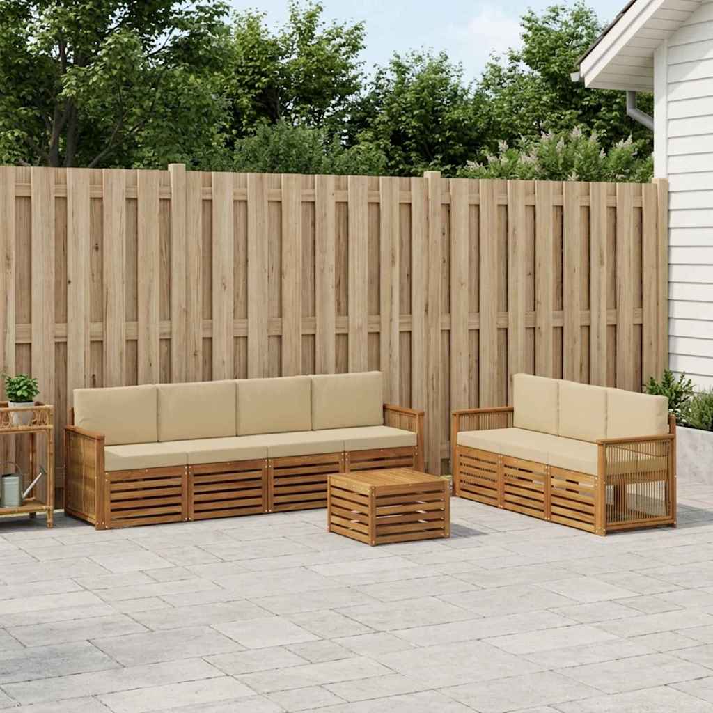 vidaXL Zestawy sof z poduszką 8 pcs Lite Drewno Akacji