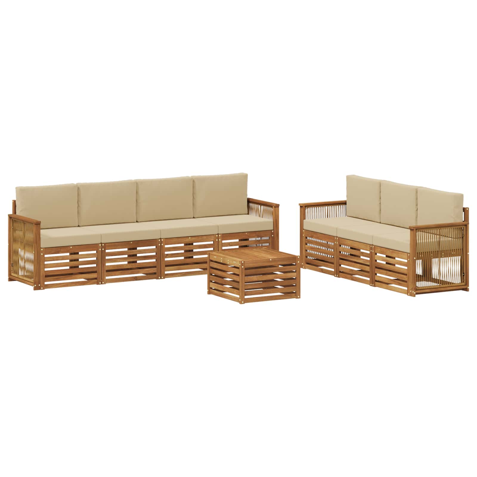 vidaXL Zestawy sof z poduszką 8 pcs Lite Drewno Akacji