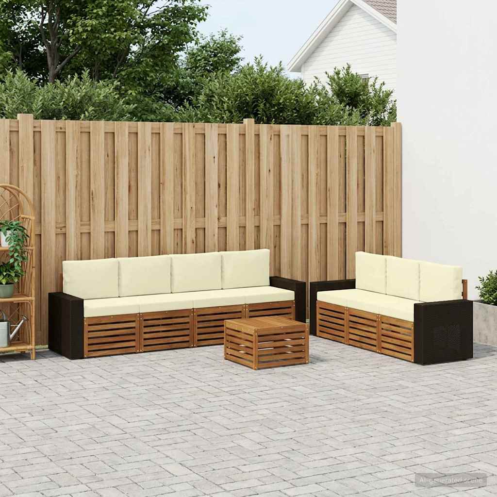 vidaXL Zestawy sof z poduszką 8 pcs Lite Drewno Akacji