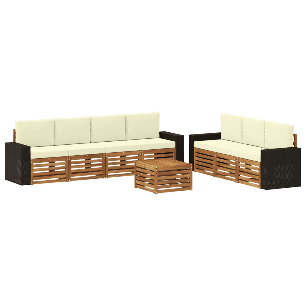 vidaXL Zestawy sof z poduszką 8 pcs Lite Drewno Akacji