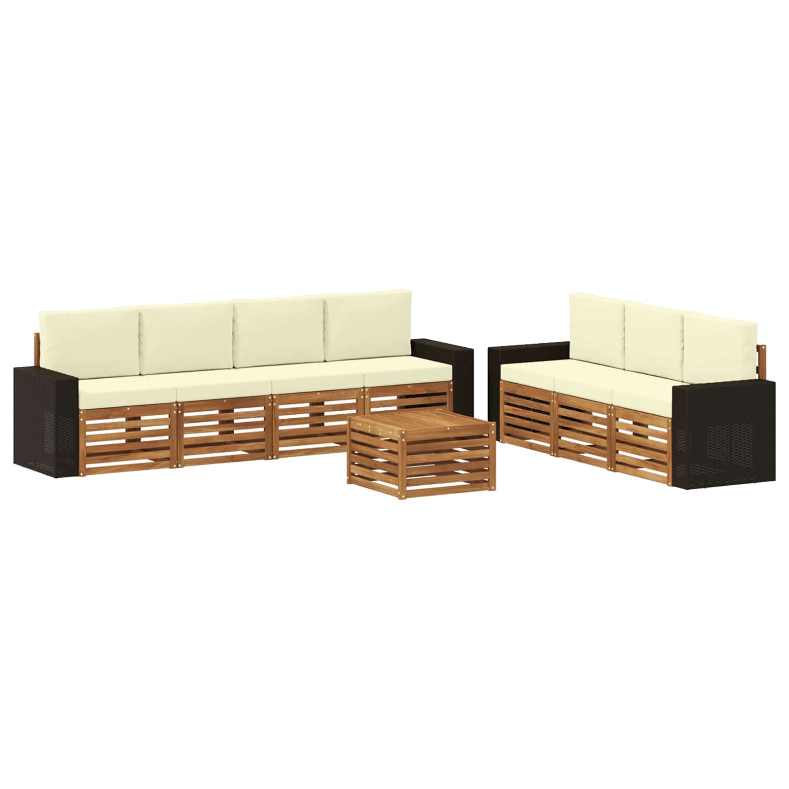 vidaXL Zestawy sof z poduszką 8 pcs Lite Drewno Akacji