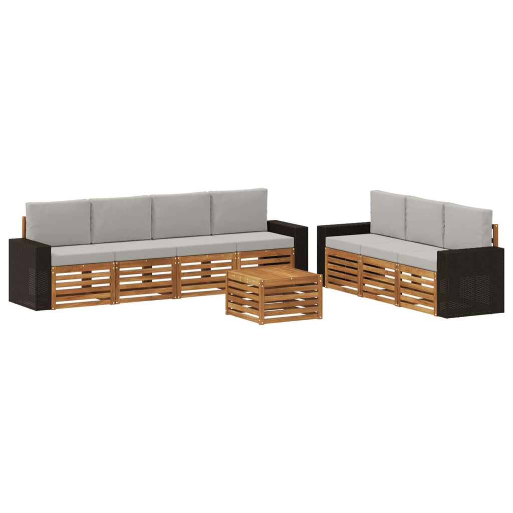 vidaXL Zestawy sof z poduszką 8 pcs Lite Drewno Akacji