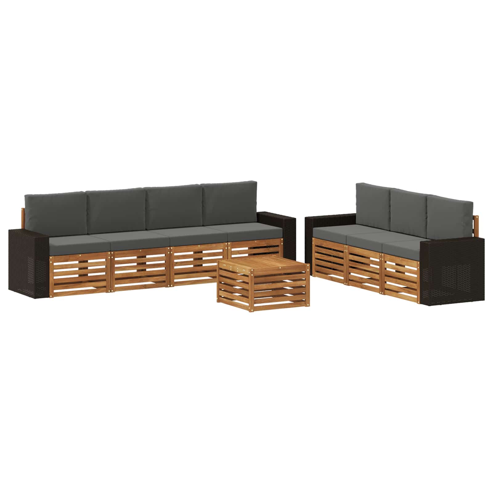 vidaXL Zestawy sof z poduszką 8 pcs Lite Drewno Akacji